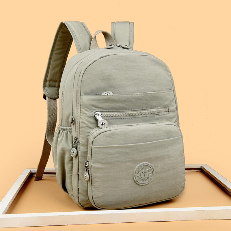 Lightweight Backpack Women Nylon Backpack Solid Color Travel Bag Student Schoolbag