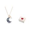 Swarovski Ожерелье с подвеской в форме луны Luna для женщин, розовое золото, синий 5671585