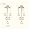 Sparkling Imitation Pearls Tassels Decoration Luxurious Style Banquet Earrings Gifts Zircon Hanging Earrings 1pair Elegant Unique