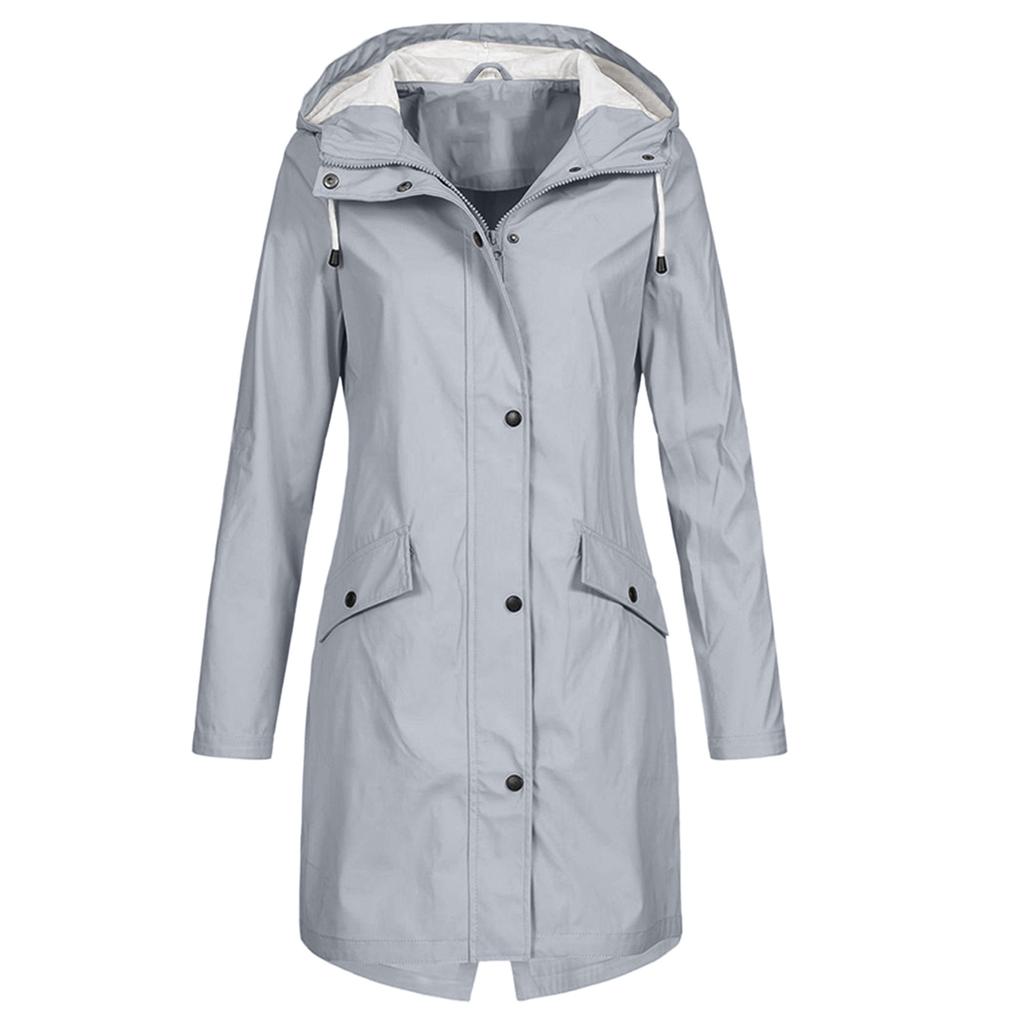 Womens Waterproof Raincoat Ladies Outdoor Wind Rain Forest Jacket Plus Size Coat
