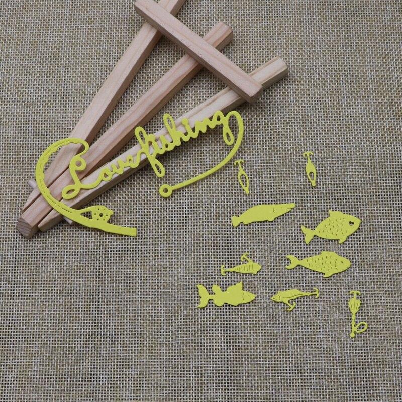 Новые металлические штампы Love Fishing для самостоятельного изготовления поделок, скрапбукинга и поздравительных открыток