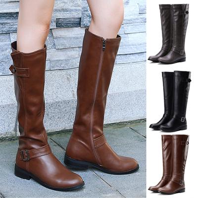 Женские модные однотонные ботинки, мотоциклетные ботинки с пряжкой на низком каблуке, ботинки с боковой молнией