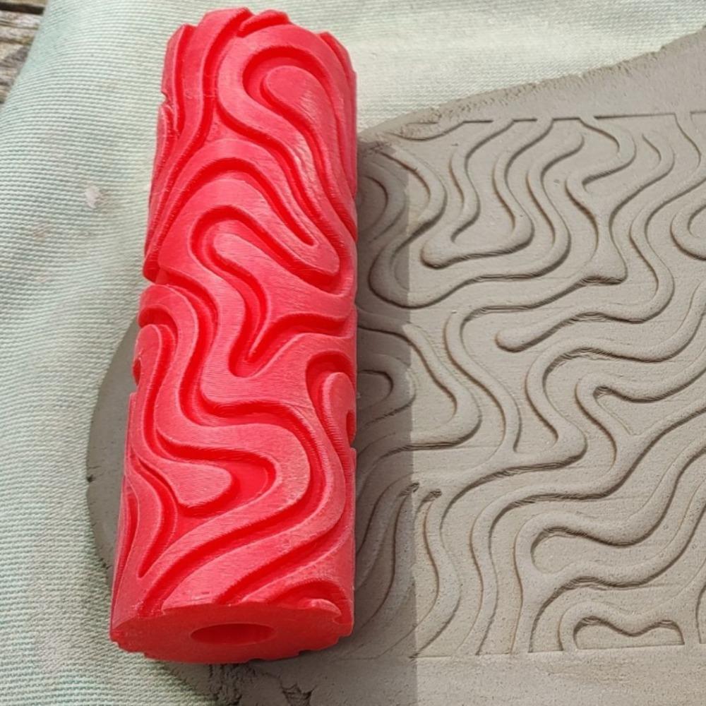 Daisy Flower Pattern Clay Roller Versatile Reliefs Tool Creative Embossed Rod  Art Craft