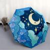 1pc Moon Stars Automatic Open/Close, Foldable Compact Umbrella with 8-Rib Shaft, Perfect Gift For Men And Women 123