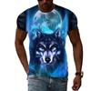 Summer 3D Animal Wolf Men T-shirt Fashion Casual Trend Personality Print Short Sleeve T-shirts Hip Hop Harajuku Streetwear