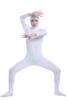 Omoshiro Club Zentai XXS Подходит для 120 см - 130 см Открытый костюм-кигуруми, Костюм на все тело, Белый, Детский размер, Высокий, Лицо, (SS03-2H)