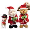 Creative Electric Christmas Series Plush Toys Dance Music Mimics Talking Elk Santa Claus Snowman Toys Gifts for Boys and Girls