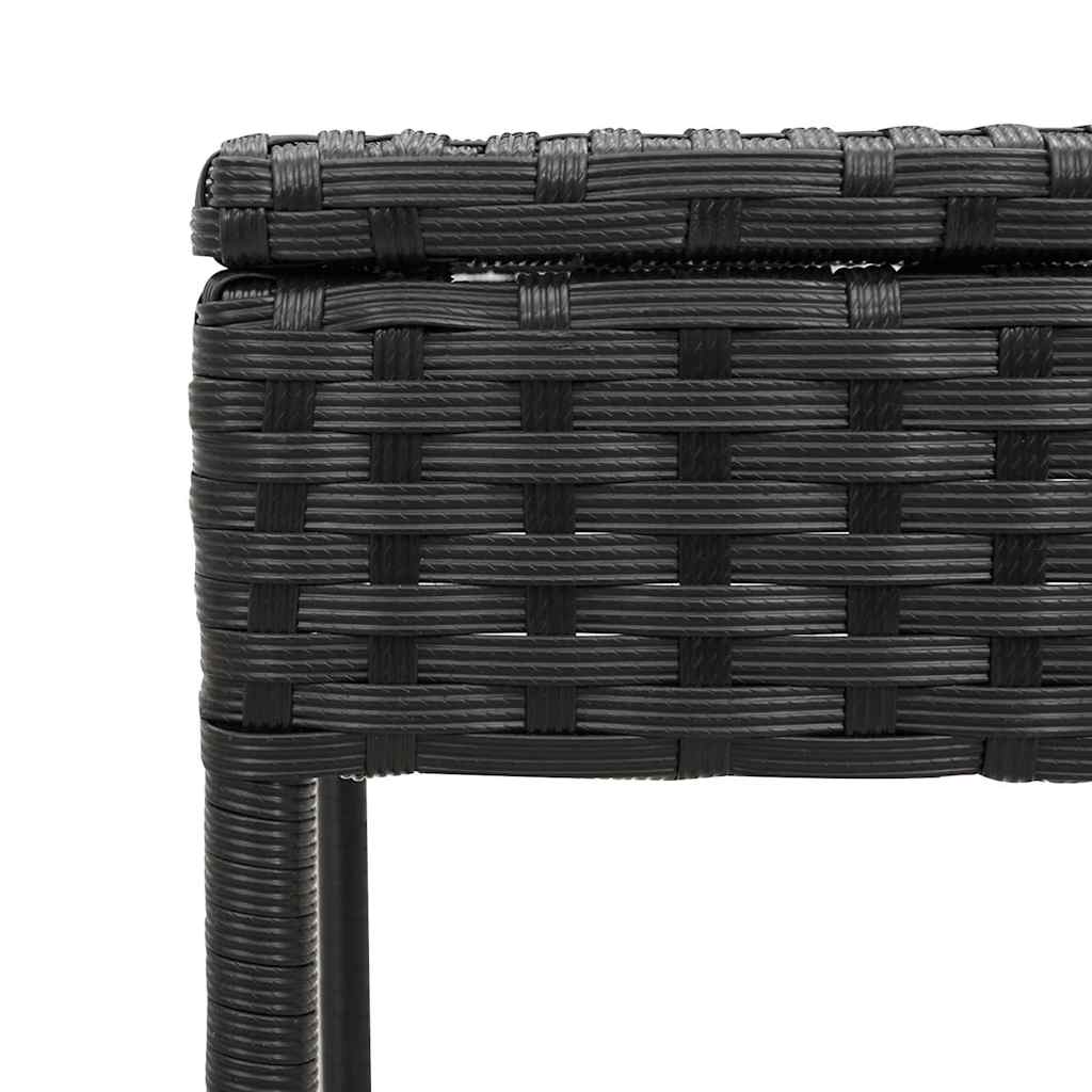 3 Piece Sun Lounger Set with Cushions Black Poly Rattan