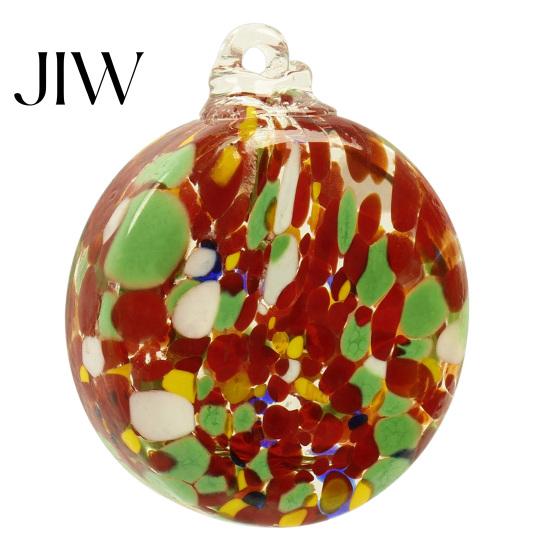 Outdoor Hanging Ornament for Garden Hand-Blown Glass Round Disc Ornament, Christmas Tree Decoration with Atmospheric Decor Patio Hemp Rope