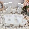 Bunnies Statue Silicone Candle Molds for Candle Soap Home Decoration Animal Shape Silicone Candle Molds for Epoxy Resin