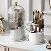 Birdcage Style Pen Holder Dust-proof Grid Desktop Rotating Cosmetics Storage Box