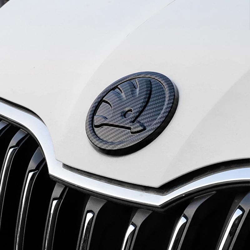 1Pcs Car ABS Logo Auto Front Hood Emblem Rear Trunk Cover Sticker for Skoda Octavia MK2 MK3 MK4 2 A7 Fabia Karoq Kodiaq Superb Rapid Yeti