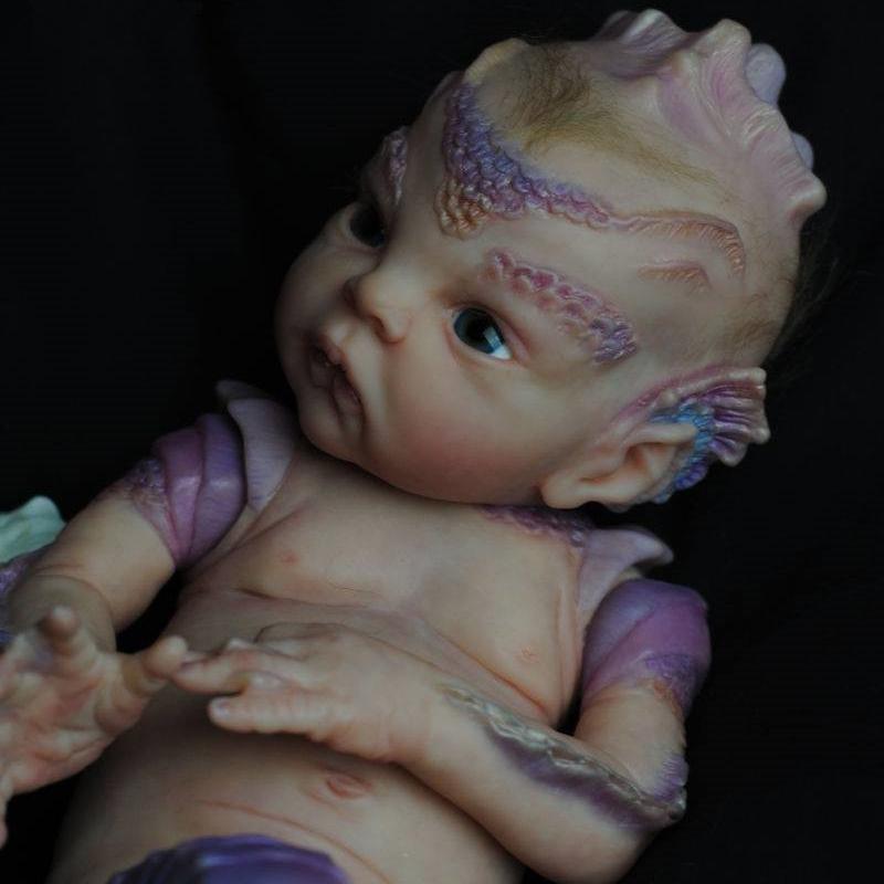 BZDOLL 50CM 3D Paint Skin Soft Silicone Reborn Princess Atlantyss Seahorse Baby Doll Lifelike 20 Inch Hippocampus Premium Collectibles