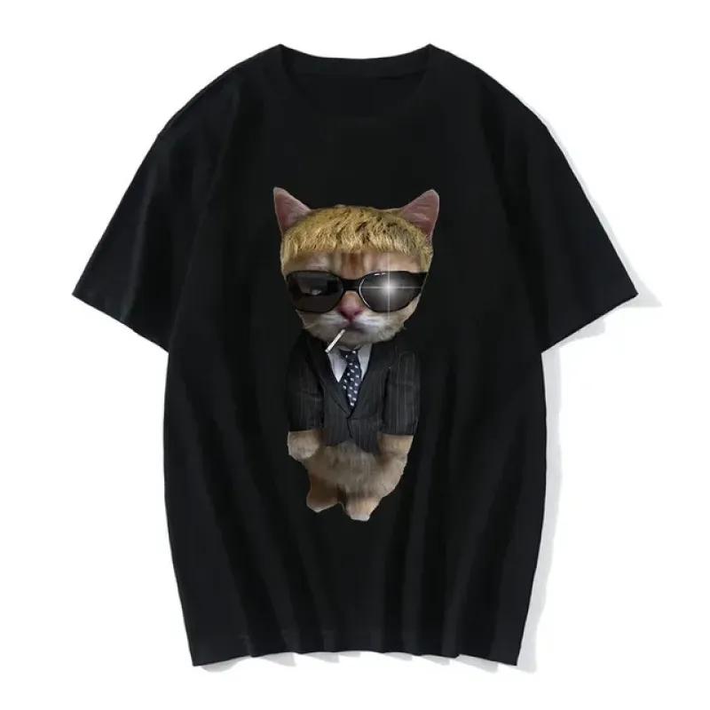 Забавная женская футболка El Gato Meme Sad Crying Cat Munchkin Kitty с 3D принтом, летние футболки в стиле Харадзюку, повседневная модная одежда