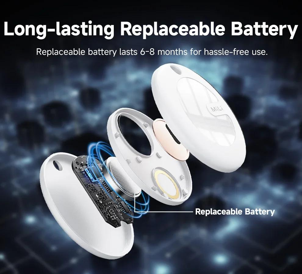 MiLi Smart GPS Tracker Mitag Bluetooth Locator Anti Lost Device For Keys Pets Elderly Kids Finder Compatible With Android Find
