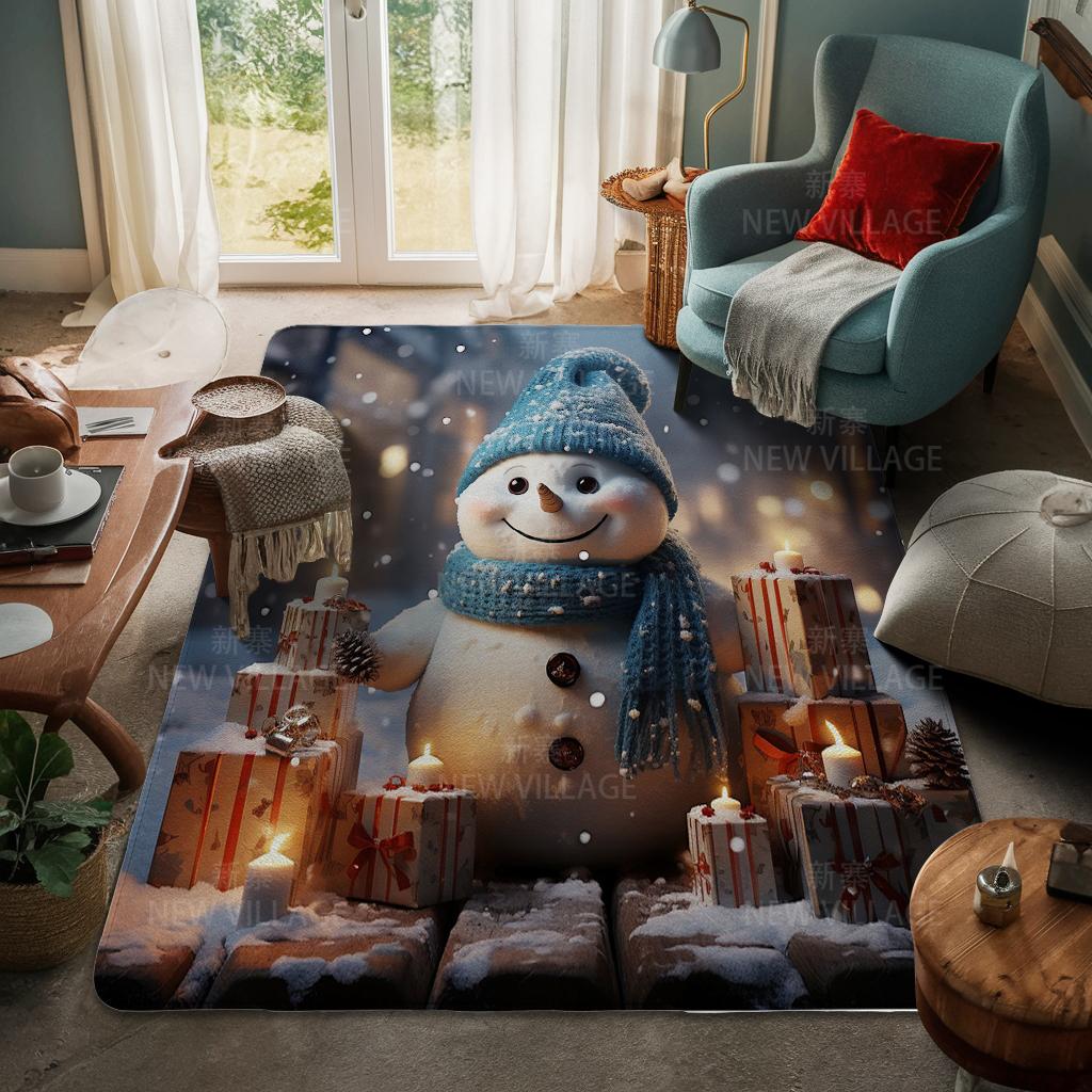 Ковер у входа в дом Домашний коврик у двери Гостиная Ванная Комната Ноги ванная комната Нескользящие коврики с водопоглощением для ванной Счастливого Рождества зима