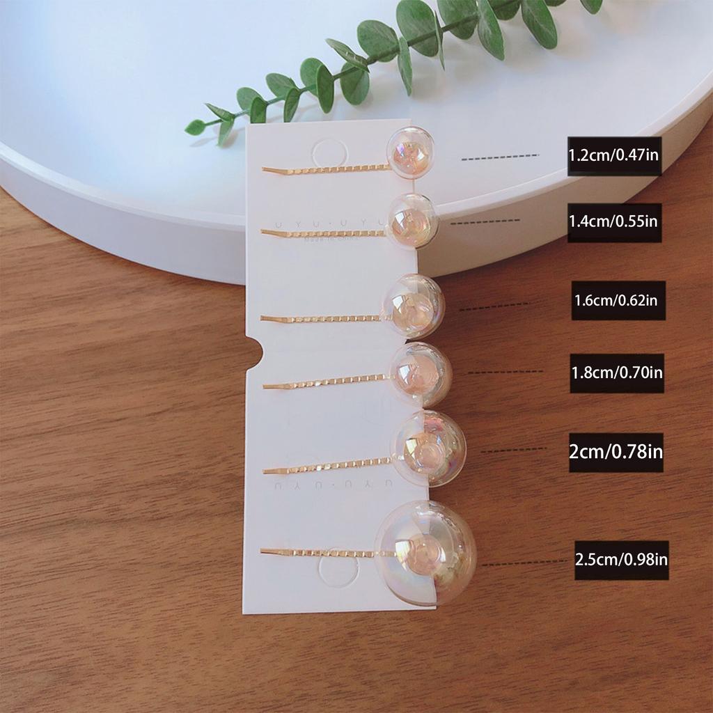 6 шт. Креативная заколка для волос в виде пузыря, цветная прозрачная заколка-автомат для девочек, милая заколка-уточка разного размера, новые аксессуары для волос