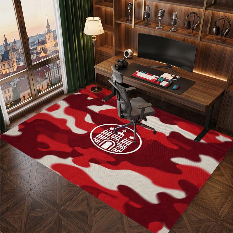 FC St. Pauli Football Print Crystal Velvet Rug, Comfortable Water Absorbent Non Slip Indoor Floor Carpet