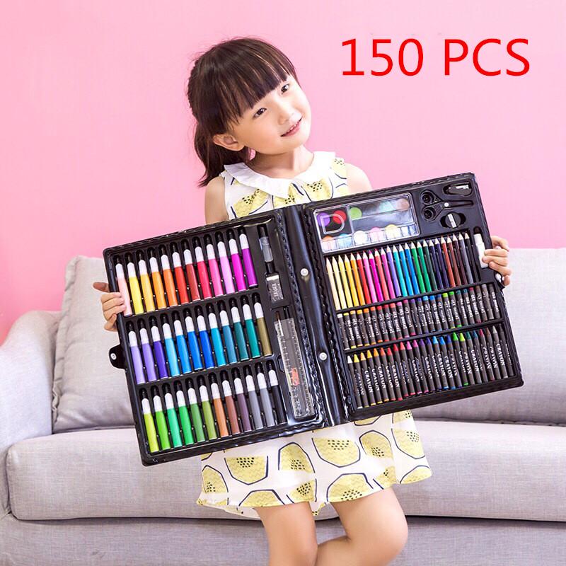 150 Colors Children's Drawing Set Pastel Watercolor Pen Soft Water Soluble Coloured Pencils Set