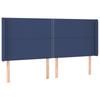 Headboard with Ears Blue 203x16x118 128 cm Fabric