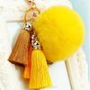 Cute Rabbit Fur Ball Keychain Tassel Pendant for Women Mobile Phone Case Car Ladies Bag Plush Pendant