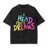 Head Full Of Dreams Washed T Shirts Streetwear Novelty T-Shirt Coldplays World Tour Tee Shirt 100% Cotton High Street