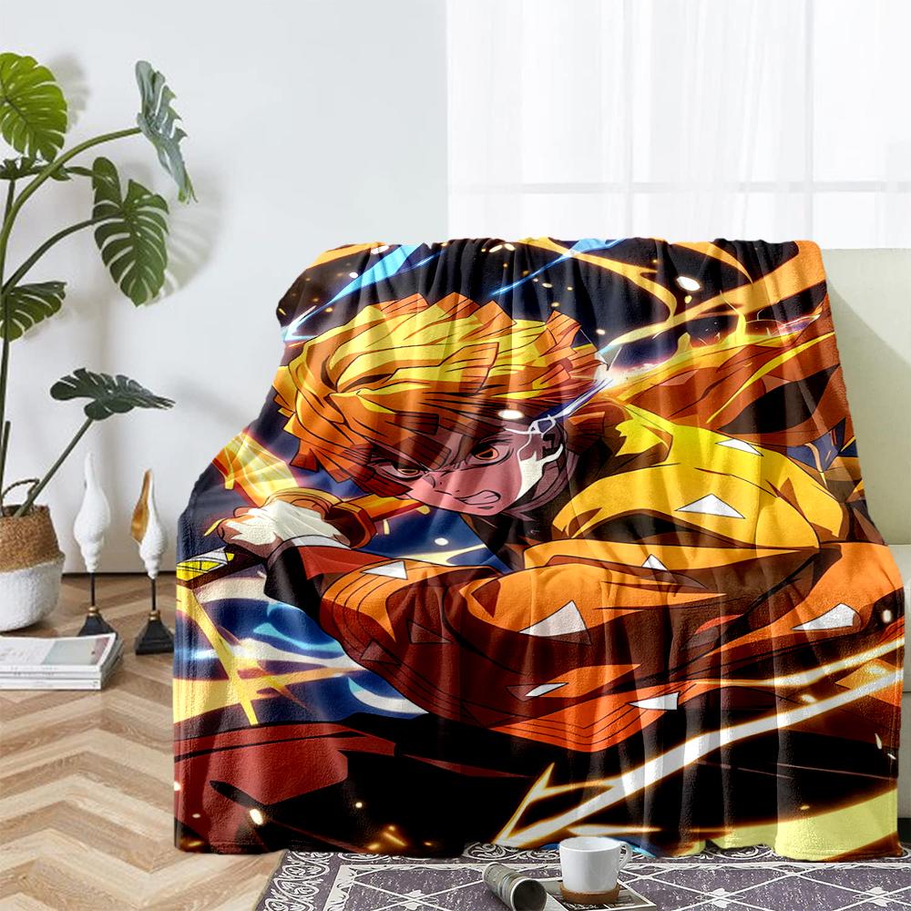 Demon Slayer Theme Printed Blanket - Perfect for Couch, Bed, Travel & Outdoor Use | Machine Washable, Cozy & Durable.