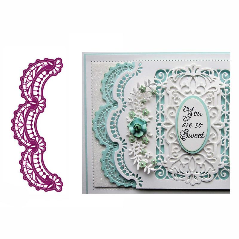 Волнистая кружевная рамка с краями, металлические трафареты для резки, трафарет для DIY, скрапбукинга, тиснения, украшения на день Святого Валентина, открытки, ремесла, высечки