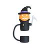 Halloween Straw Covers Reusable Drinking Straw Cover Cap Pumpkin Ghosts Design 10mm Straw Toppers Halloween Decorations Straws Protector
