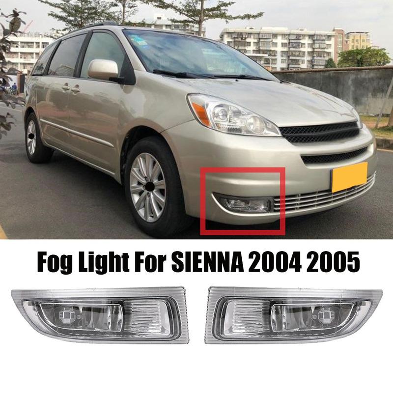 Пара левых и правых противотуманных фар с лампами для Toyota Sienna 3.3L 2004-2005 81220-AE010 81210-AE010-M53K