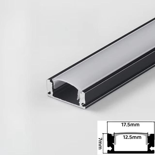 0.5m Recessed U-Type LED Aluminum Profile Silver/Black Channel Holder Milky Diffuser Closet Cabinet Shelf Linear Bar Strip Light