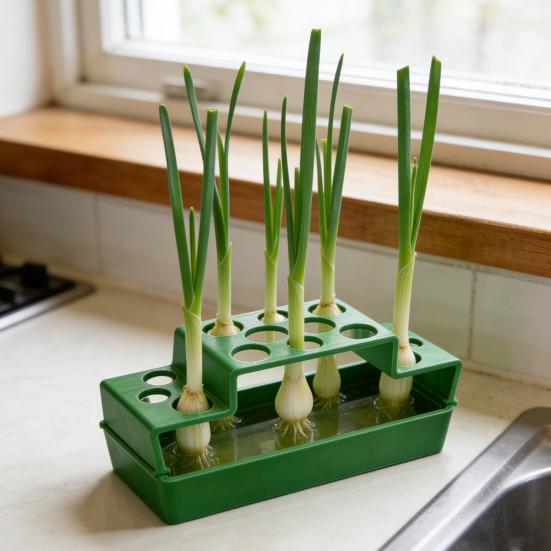 3D-печатный кашпо для зеленого лука на 14 отверстий, гидропонная регенерация зеленого лука, держатель для кашпо, настольный ящик для беспочвенной посадки