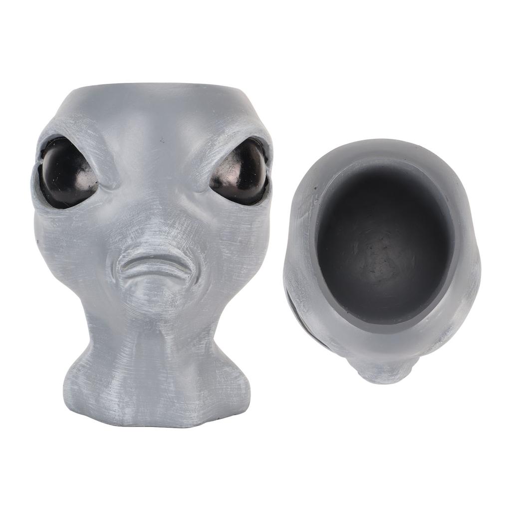 Alien Flower Pot Head Planter Pot Cute Resin Succulent Planter Ornament with Big Eyes Large Opening