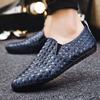 Модная мужская повседневная кожаная обувь 2025 Новая весна/осень Вентилируемые мужские лоферы Обувь для вождения для мужчин