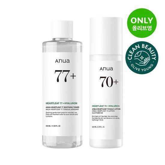Anua Тонер с хауттунией сердцелистной 77% 350 мл + Освежающий успокаивающий лосьон с хауттунией сердцелистной 200 мл Специальный набор