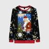 Autumn Winter Men Women Long Sleeved Santa Claus Creative Printed Comfortable Round Neck Casual Loose Hoodie