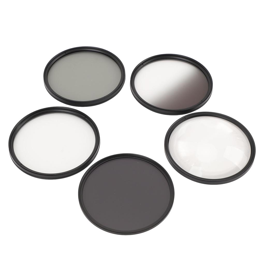 Camera Lens Filter Kit with CPL ND8 Filter 6 Points Star Filter Graduated Gray Filter Macro Filter Dust Proof Anti