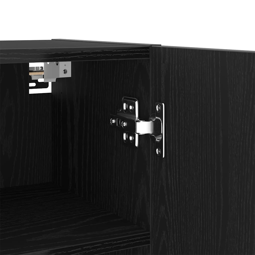 TV Cabinet Set 4 pcs Black Oak Effect Particleboard