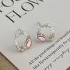 Flash Diamond Ring Pink Diamond Tulip Earrings for Women with Niche High-end Feeling Sweet Temperament
