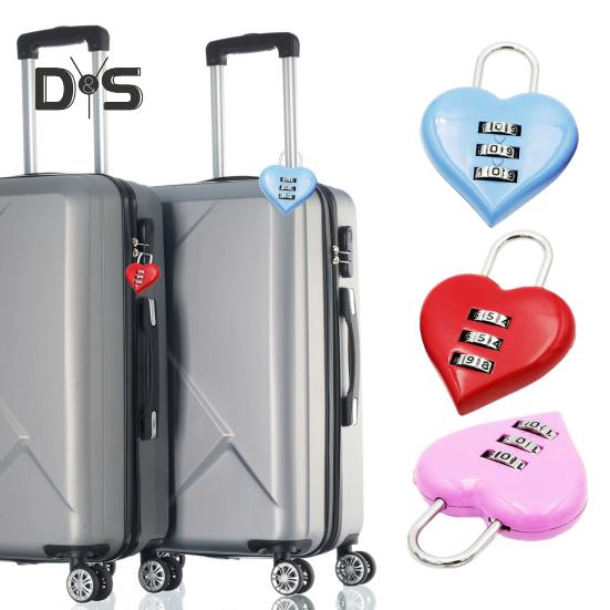 Stainless Heart Lock 3 Numbers Chic Suitcase Box Padlock