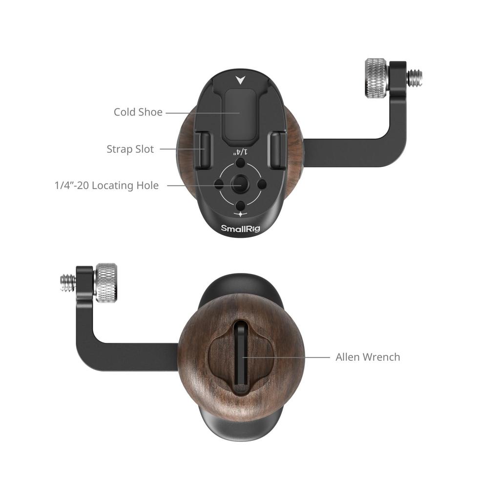 Деревянная боковая рукоятка для камеры SmallRig с винтом 1/4"-20 (5237)