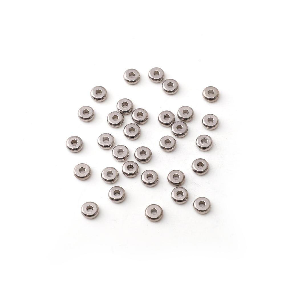 5-100 шт. Плоские круглые бусины-разделители из нержавеющей стали для изготовления браслетов, ожерелий и других ювелирных изделий своими руками