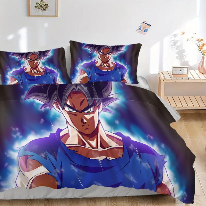 Goku Power Up Print 3Pcs Bedding Setduvet Cover With 2 Bedropillowcase Home Birthday Gift