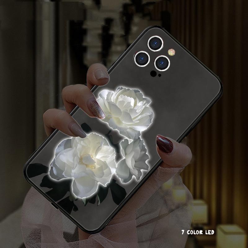 Красочный Светящийся Чехол для Телефона с Цветами Для iPhone 15 14 13 12 11 Pro Max XR XS 7 8 16 Plus Управление Голосом Флэш-чехол для Телефона
