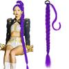 Костюм для косплея на Хэллоуин, 90 см, реквизит, K-pop, Охотники на демонов, Руми, фиолетовый длинный заплетенный хвост, парик, аксессуар
