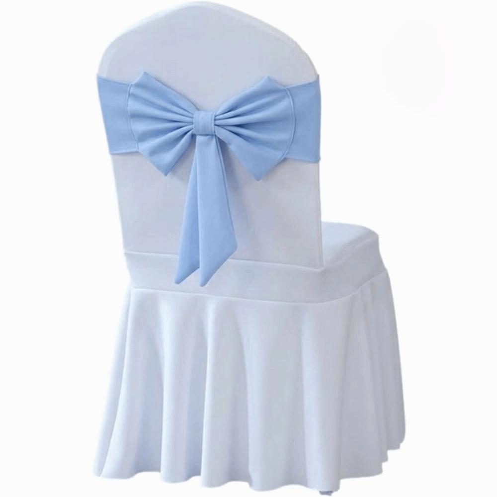 Ready Made Chair Bands Solid Color Satin Ribbon Bows  Wedding Banquet Events Decoration