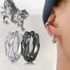 Высокое качество рок-ролл хип-хоп тигр резные серьги-гвоздики серьги-гвоздики ювелирные изделия в стиле панк мужские серьги-кольца