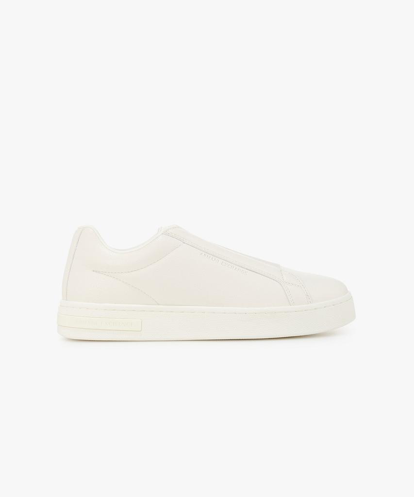 Armani Exchange Men'S Faux Leather Banding Sneakers_Off White A415375001