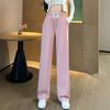 Women's Spring and Autumn New High Waist Dropping Ice Silk Pants Loose Straight Casual Pants for Women In Summer