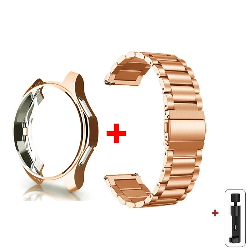 Ремешок+Чехол для Samsung Galaxy Watch 6 5 4 44 40 мм 4/6 Classic 46 42 мм Браслет из нержавеющей стали Ремешок для Galaxy Watch 3 5 Pro 41 45 мм